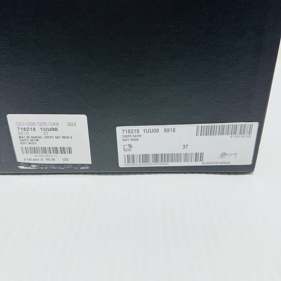 Saint Laurent Blanco Mae 60 37/ US 7 Mule Soft Nude Satin Slip On Heel NIB $995 - Picture 11 of 12